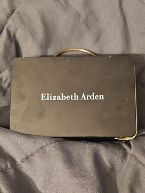 2 Elizabeth Arden‎ Black Cosmetic Cases with Gold Trim